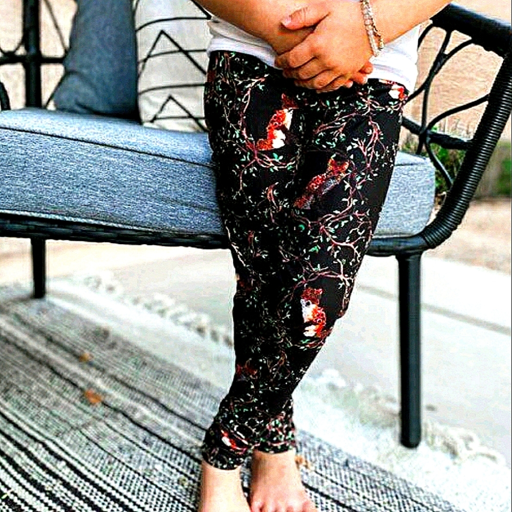 "Floral Fox" Leggings